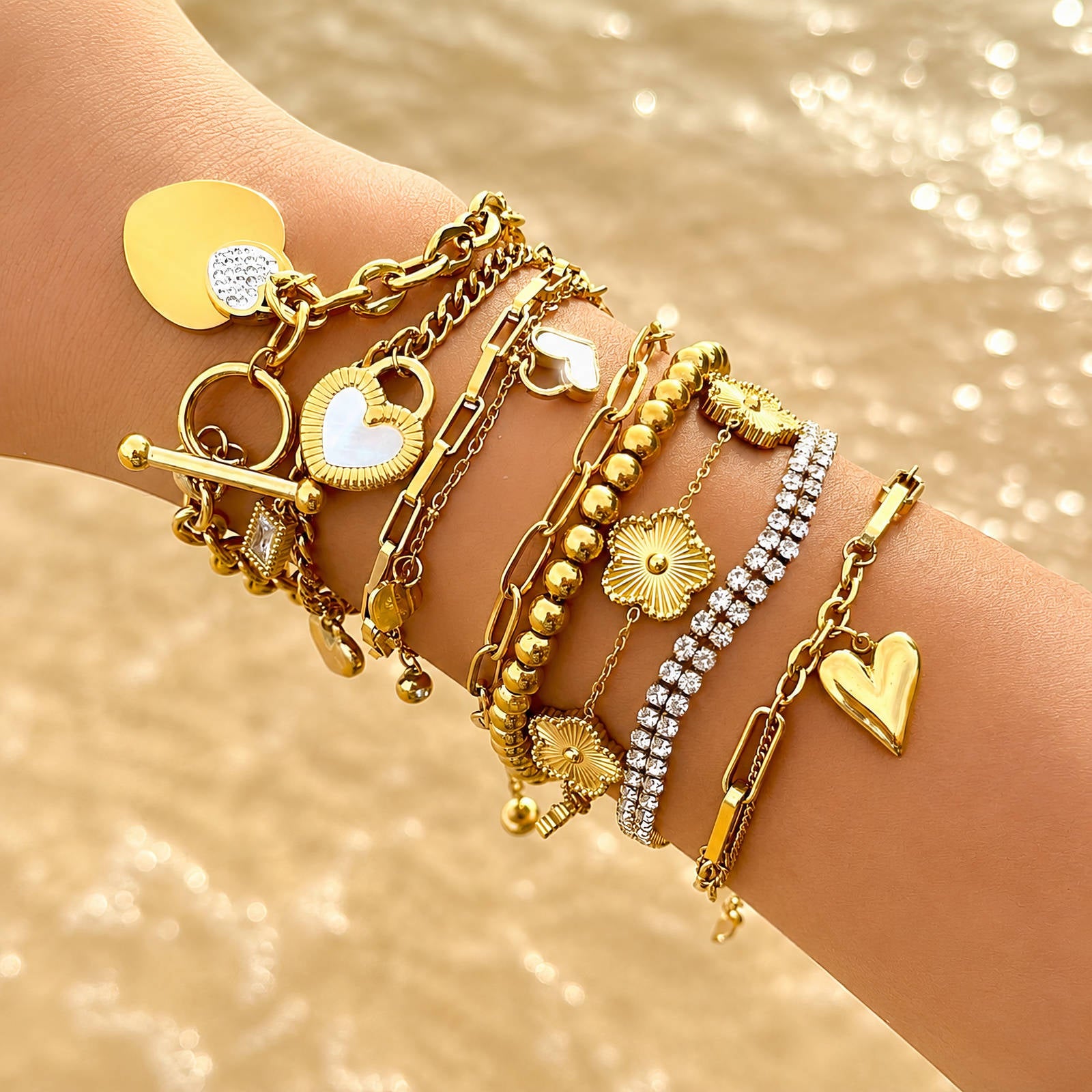 Heart Charm Toggle Bracelet