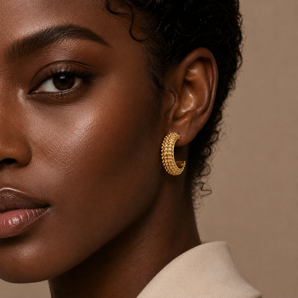 Auréa Textured Hoop Earrings
