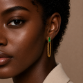 Emerald Chain Drop Earrings