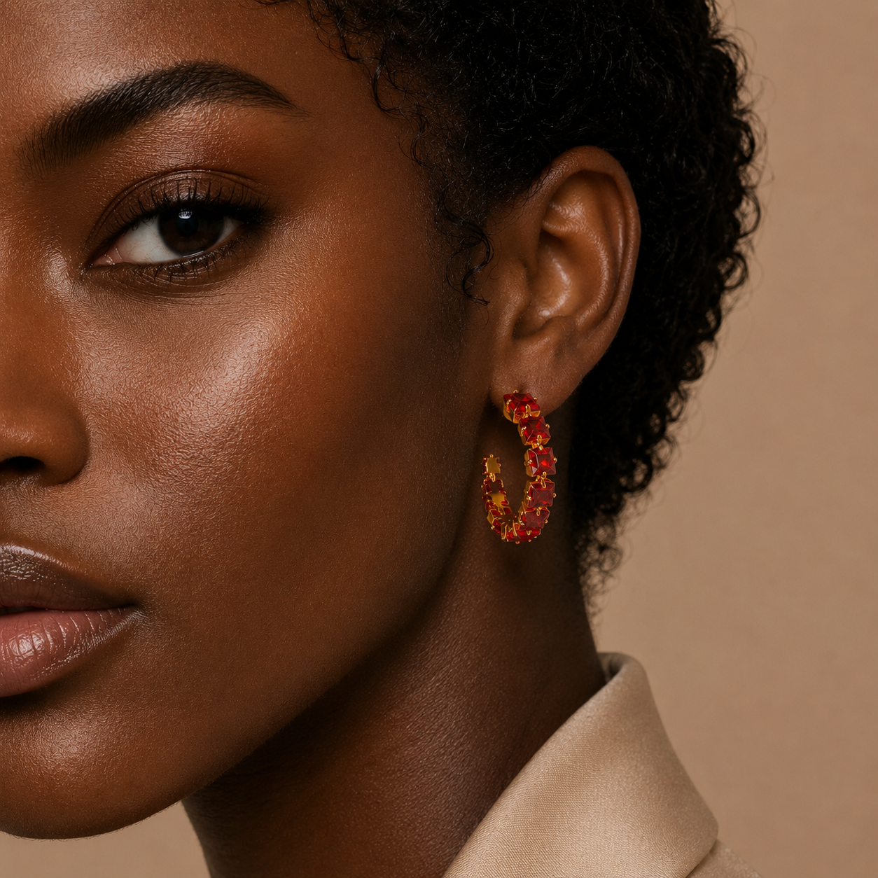 Gemstone Hoop Earrings