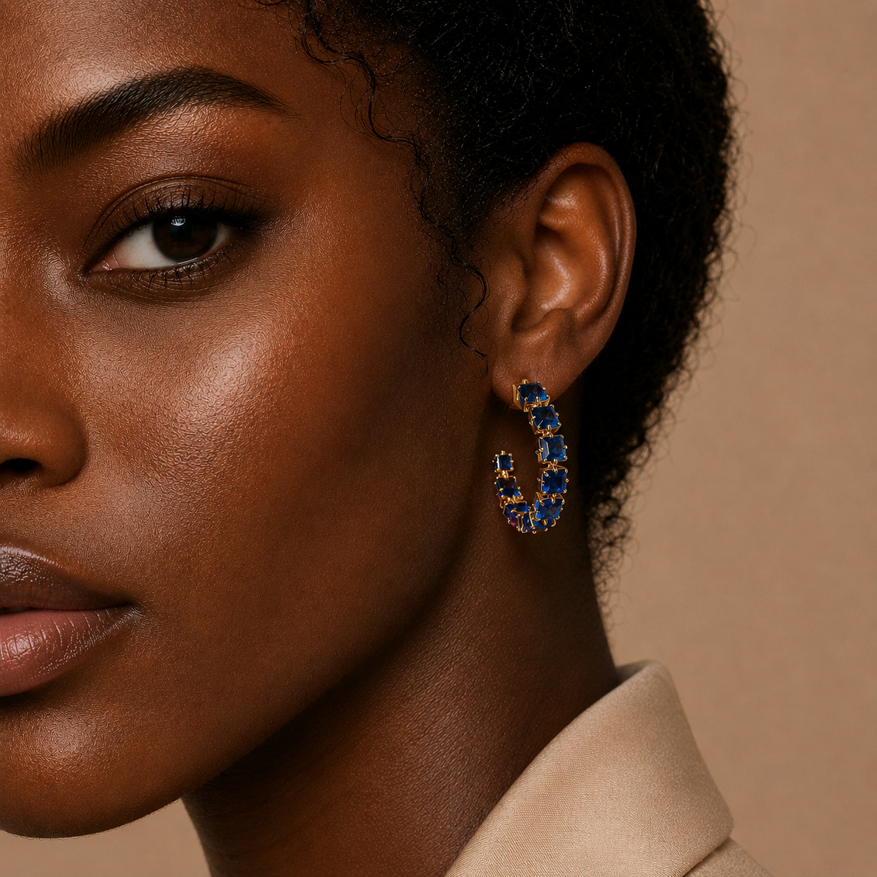 Gemstone Hoop Earrings