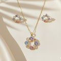 Cercle Pastel Chromatique – Parure Dorée Multicolore
