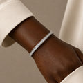 Silver Line Crystal Bangle