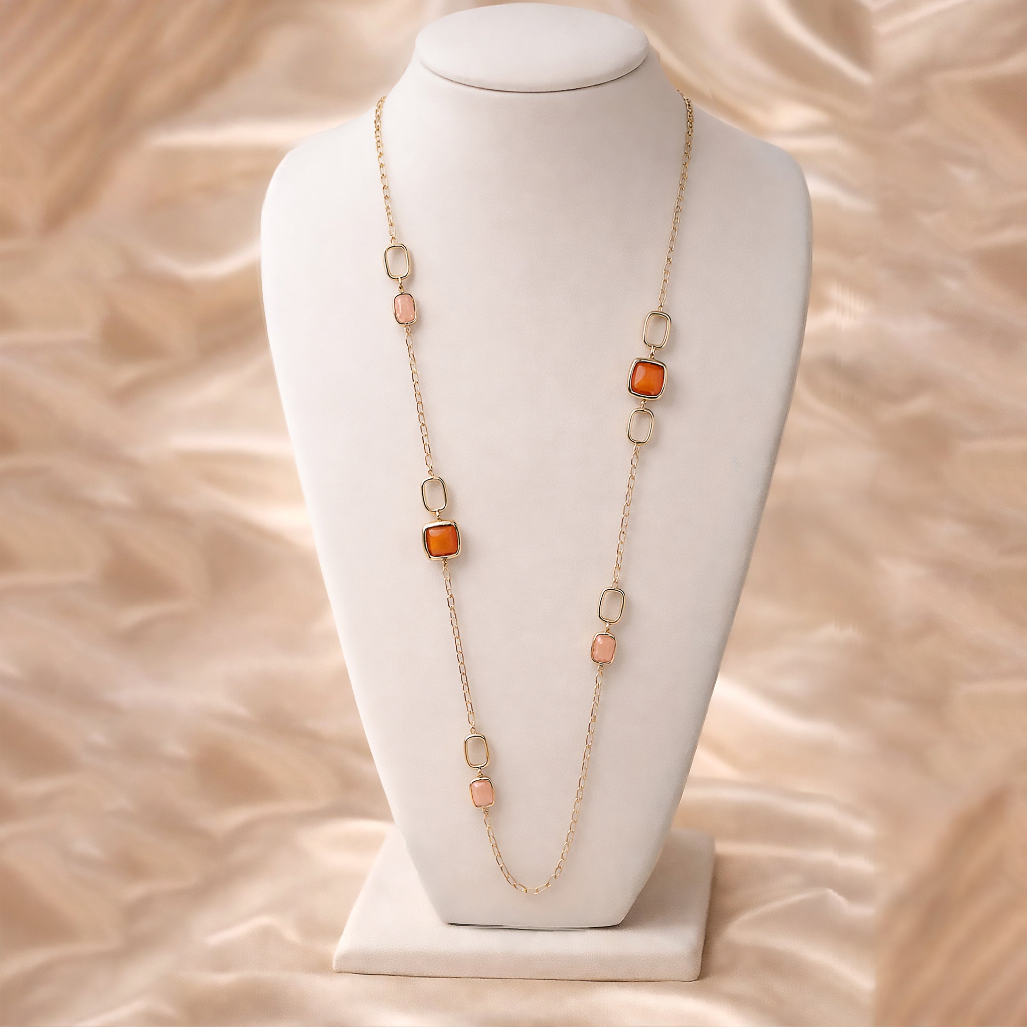 Sautoir Corail & Rose