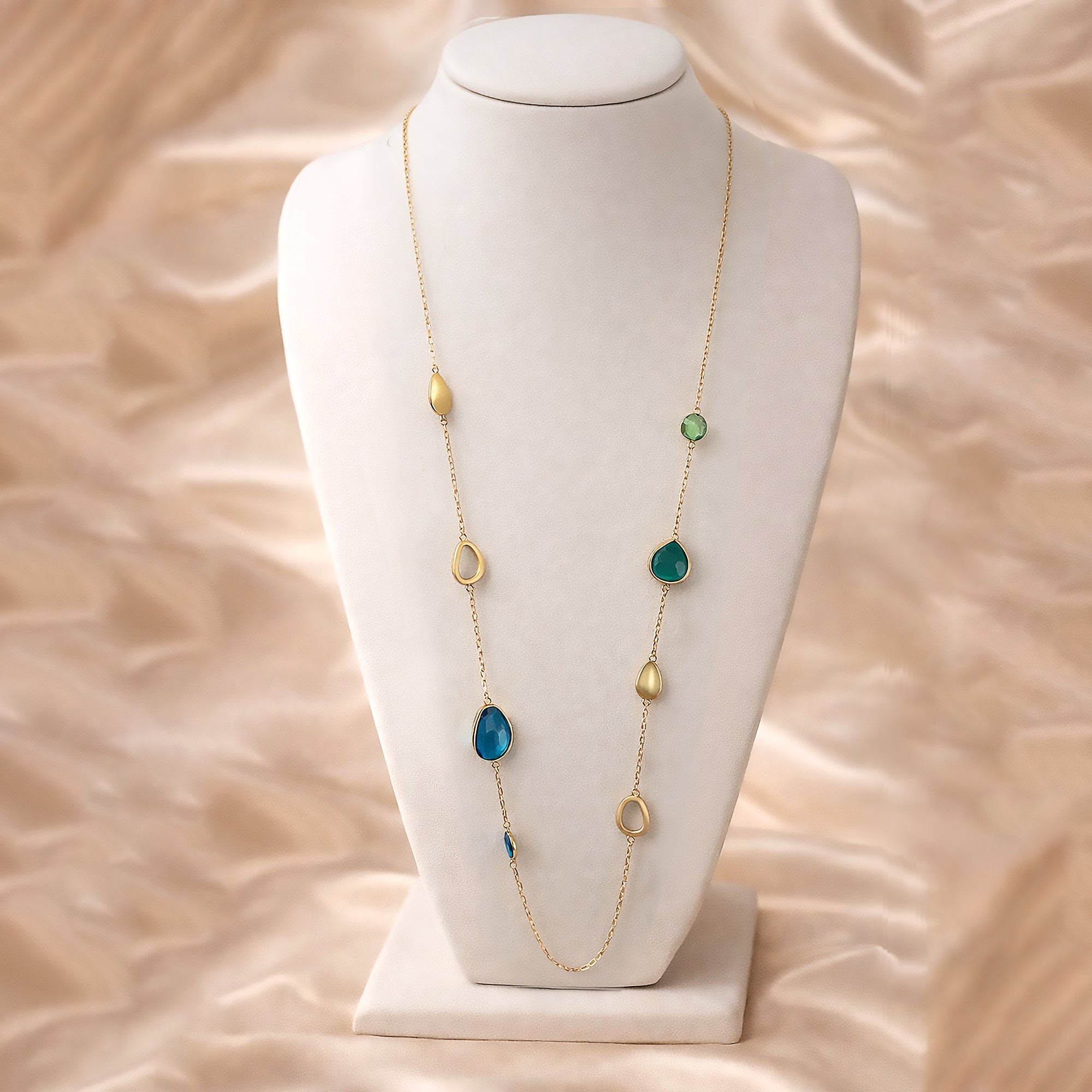 Sautoir Pierres Bleu & Vert